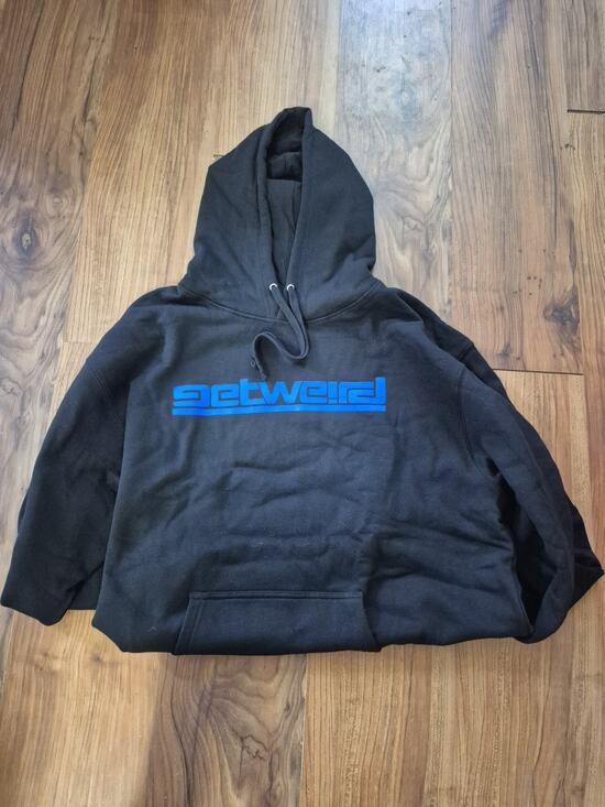 Getweird Other - Getweird Anime Graphic Hoodie Black Blue Logo Mens XXL Streetwear Sweatshirt S15